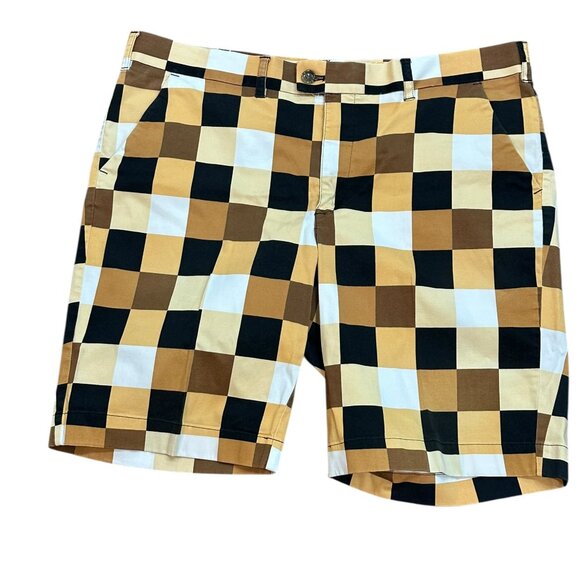 Men's Loudmouth Heritage Checkered Block Golf 11" Shorts Size 40 Casual Preppy
